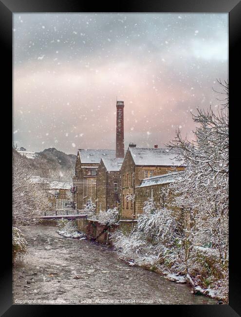 Snow Scene in Hebden Bridge Framed Print by Philip Openshaw