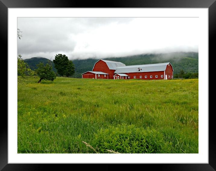 Red Barn Framed Mounted Print by Chris Morgat
