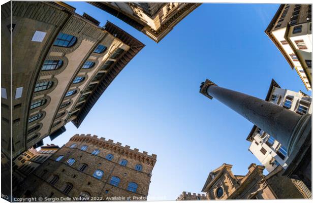 Holy Trinity square in Florence, Italy Canvas Print by Sergio Delle Vedove