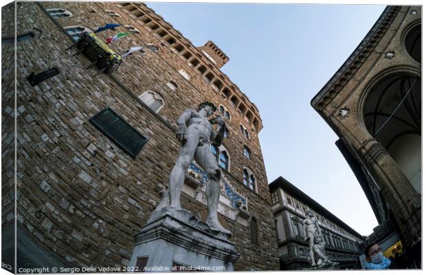 Statue of David in Florence, Italy Canvas Print by Sergio Delle Vedove
