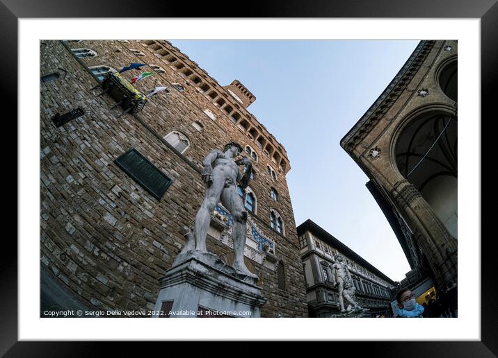Statue of David in Florence, Italy Framed Mounted Print by Sergio Delle Vedove