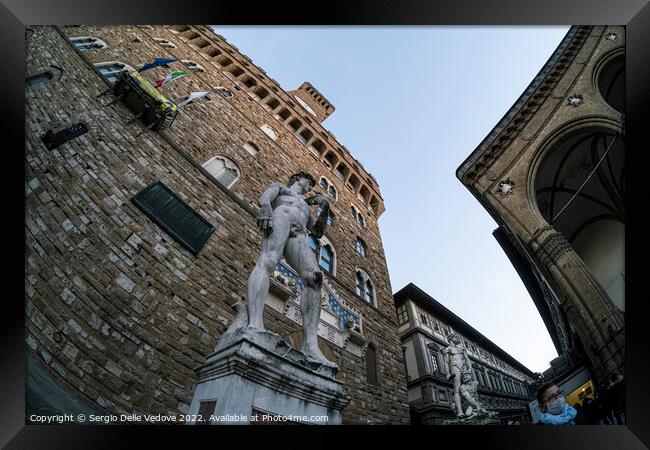 Statue of David in Florence, Italy Framed Print by Sergio Delle Vedove