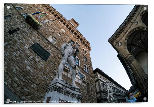 Statue of David in Florence, Italy Acrylic by Sergio Delle Vedove