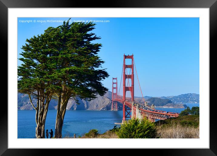 San Francisco - a meeting by the bridge Framed Mounted Print by Angus McComiskey