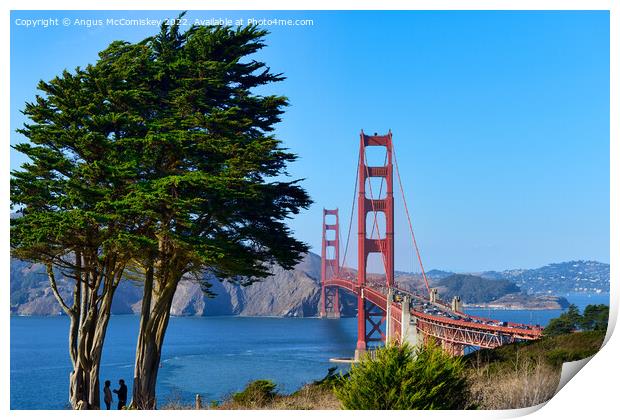 San Francisco - a meeting by the bridge Print by Angus McComiskey