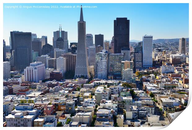 Financial District skyline San Francisco Print by Angus McComiskey
