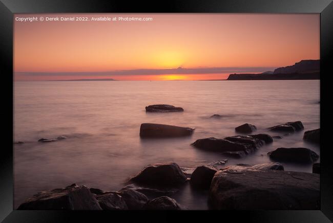 Kimmeridge Sunset Framed Print by Derek Daniel