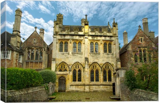 Vicars Close Library In Wells, Somerset  Canvas Print by Alison Chambers