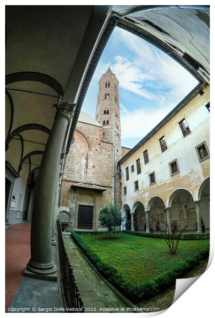 Badia Fiorentina monastery in Florence, Italy Print by Sergio Delle Vedove