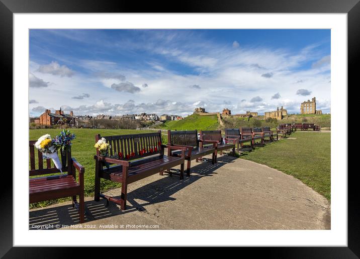 Tynemouth Memorial Benches Framed Mounted Print by Jim Monk
