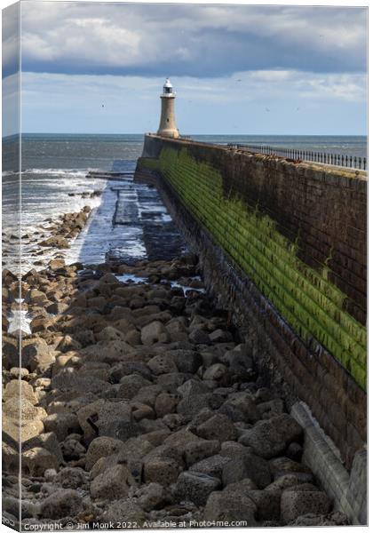 Tynemouth Pier and Lighthouse Canvas Print by Jim Monk