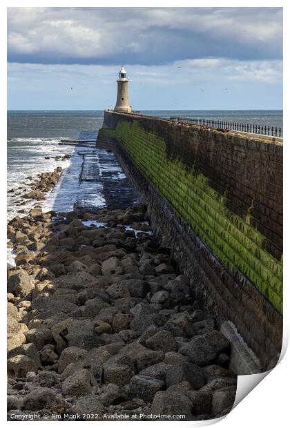 Tynemouth Pier and Lighthouse Print by Jim Monk