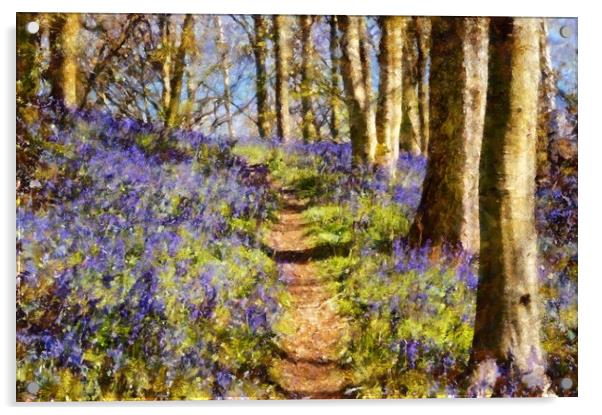 Bluebell Art Acrylic by Martyn Arnold