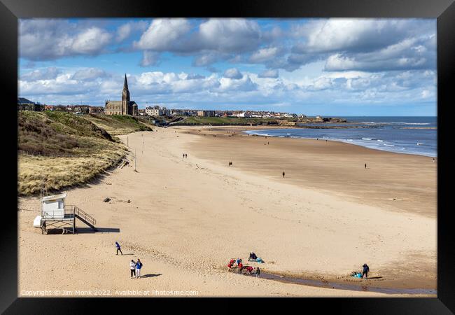 Tynemouth Long Sands Framed Print by Jim Monk