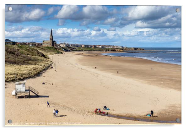 Tynemouth Long Sands Acrylic by Jim Monk