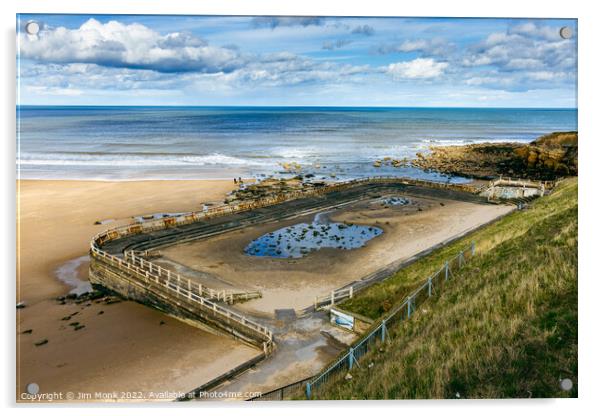 The old tidal swimming pool at Tynemouth. Acrylic by Jim Monk