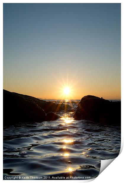 Sunset through the Rocks Print by Keith Thorburn EFIAP/b