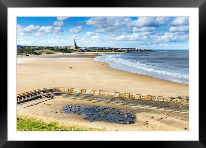 Long Sands Beach and the old tidal swimming pool. Framed Mounted Print by Jim Monk