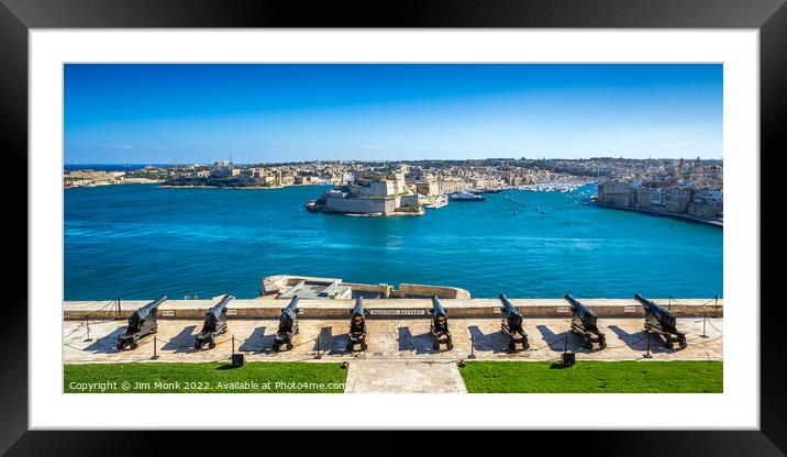 The Saluting Battery, Valletta Framed Mounted Print by Jim Monk