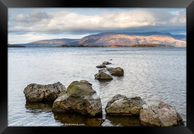 Milarrochy Bay Rocks,  Loch Lomond  Framed Print by Jim Monk