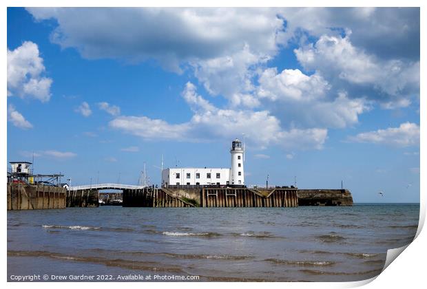 Scarborough Bay Lighthouse Print by Drew Gardner