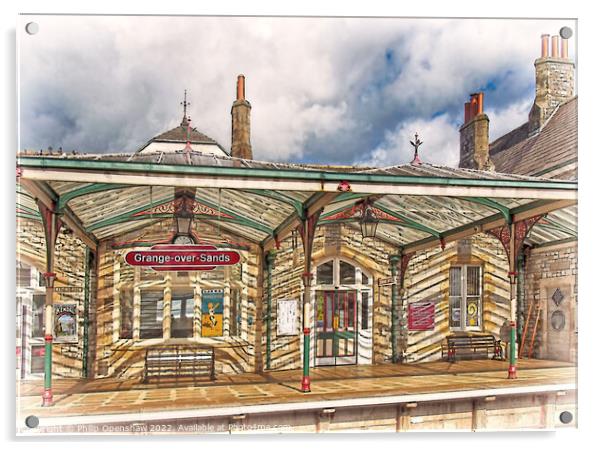 LNWR railway station - Grange Over Sands in Cumbria Acrylic by Philip Openshaw