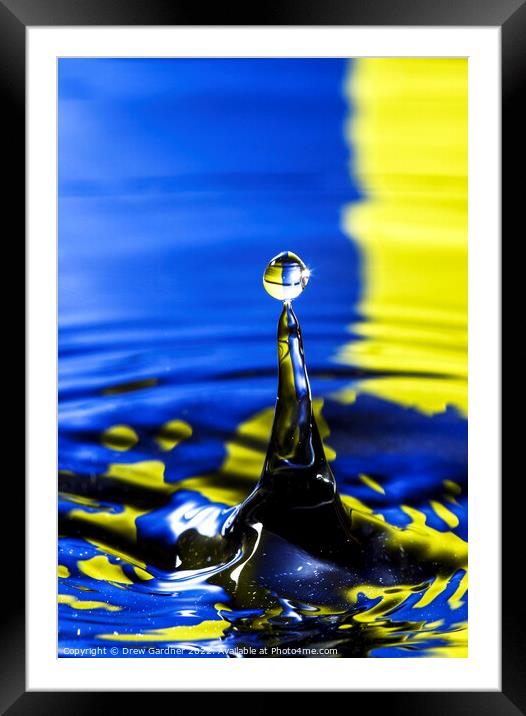 Water Drop Framed Mounted Print by Drew Gardner