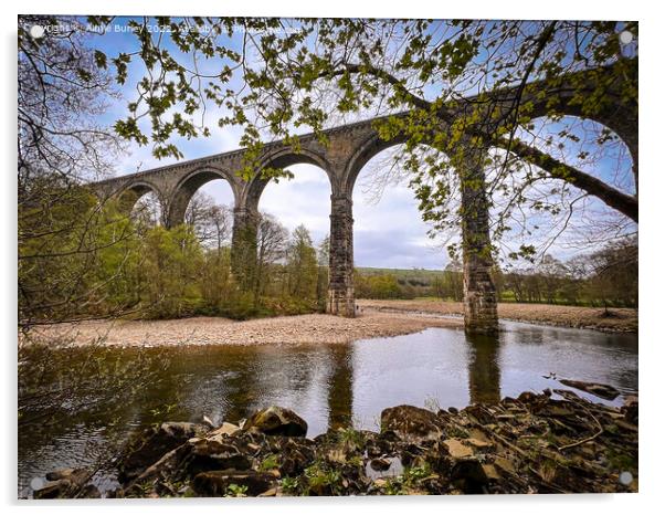 Northumberland viaduct  Acrylic by Aimie Burley