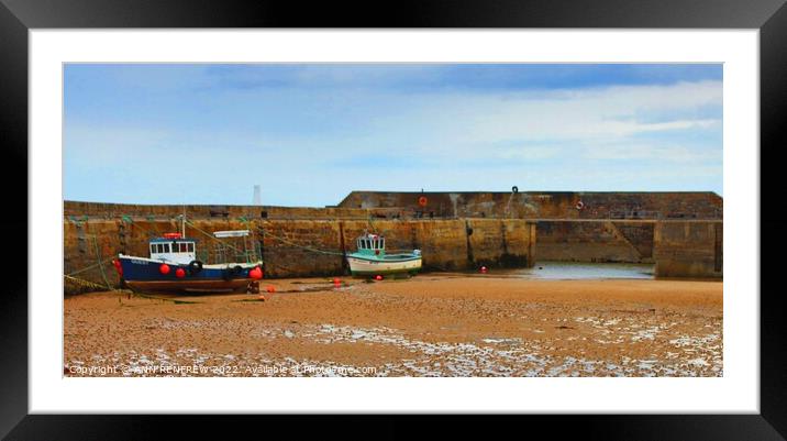 Cullen harbour at low tide Framed Mounted Print by ANN RENFREW