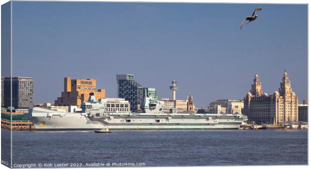 Carrier R08 Queen Elizabeth II_Liverpool 2022 Canvas Print by Rob Lester
