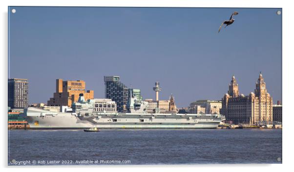 Carrier R08 Queen Elizabeth II_Liverpool 2022 Acrylic by Rob Lester