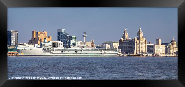 Carrier R08 HMS Queen Elizabeth II. Liverpool 2022 Framed Print by Rob Lester