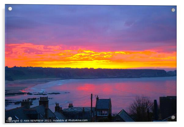 Sunset over Cullen Bay Acrylic by ANN RENFREW