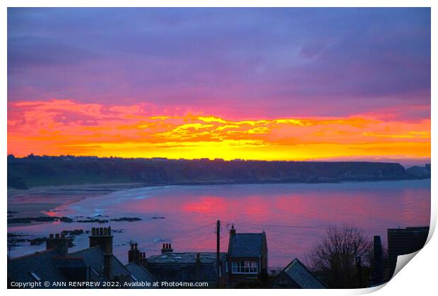 Sunset over Cullen Bay Print by ANN RENFREW