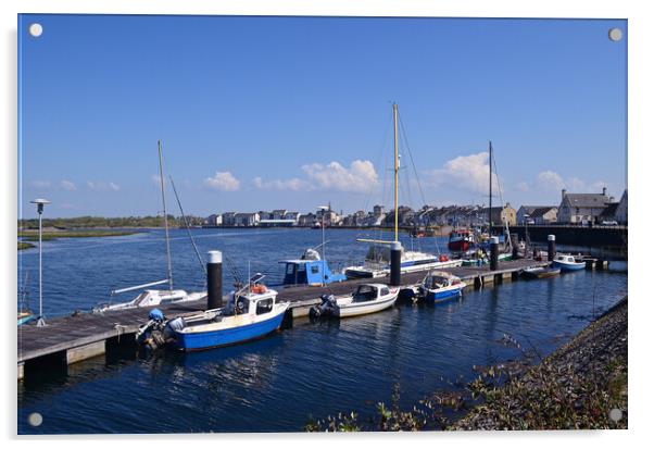 Irvine harbour and Irvine town Acrylic by Allan Durward Photography