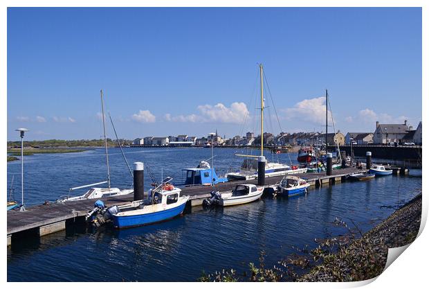 Irvine harbour and Irvine town Print by Allan Durward Photography