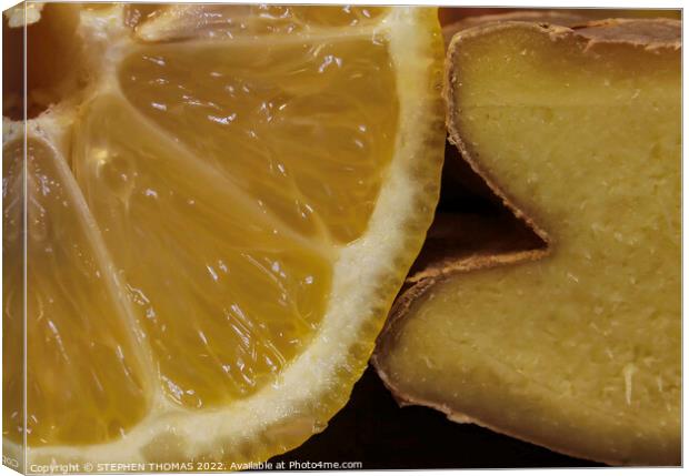 Lemon With A Kiss of Ginger Canvas Print by STEPHEN THOMAS
