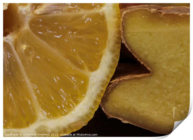Lemon With A Kiss of Ginger Print by STEPHEN THOMAS