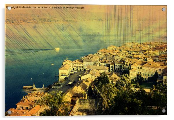 EFFECT GRUNGE on panoramic view of the city of Aro Acrylic by daniele mattioda