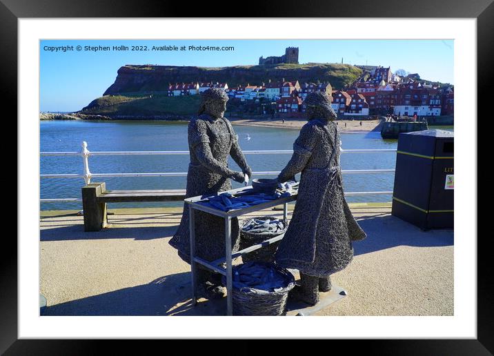 Majestic Tribute to Whitby Fishermen Framed Mounted Print by Stephen Hollin