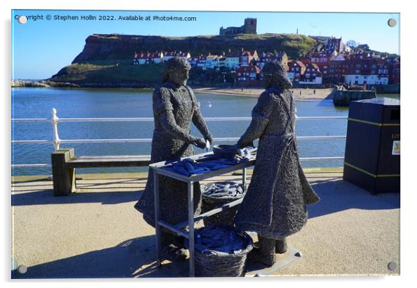 Majestic Tribute to Whitby Fishermen Acrylic by Stephen Hollin