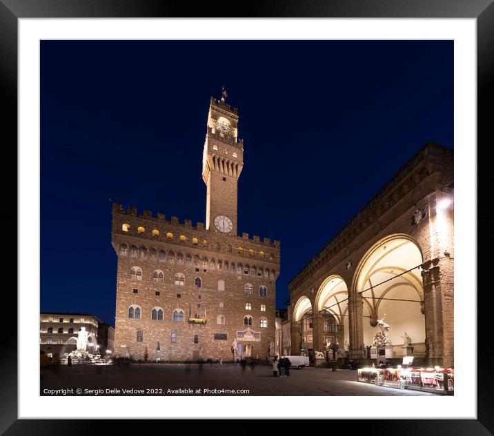 Piazza della Signoria in Florence, Italy Framed Mounted Print by Sergio Delle Vedove
