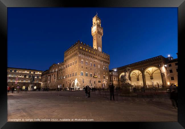 Piazza della Signoria in Florence, Italy Framed Print by Sergio Delle Vedove