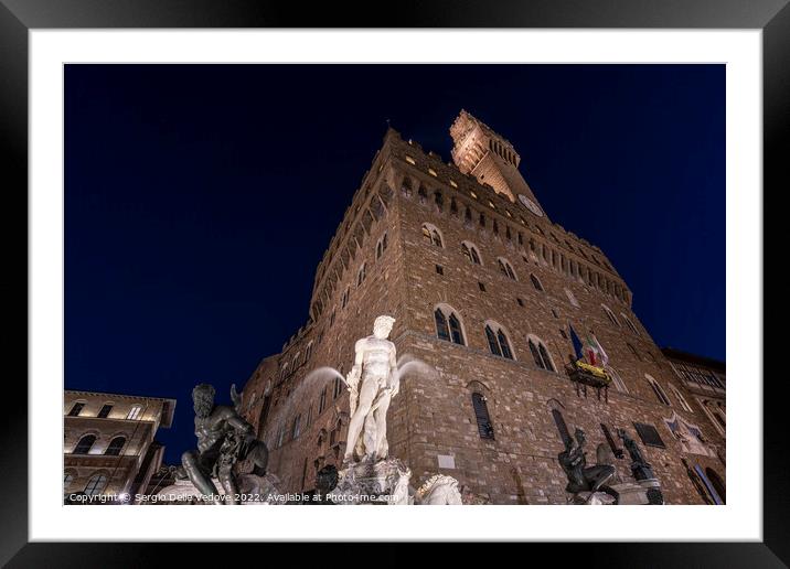 Piazza della Signoria in Florence, Italy Framed Mounted Print by Sergio Delle Vedove