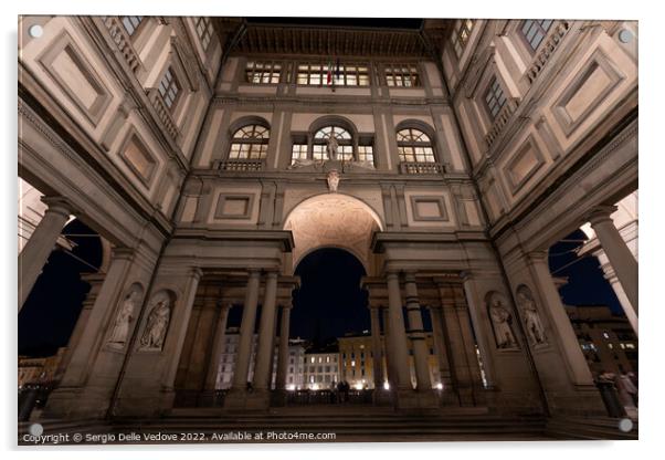 The Uffizi palace in Florence, Italy Acrylic by Sergio Delle Vedove