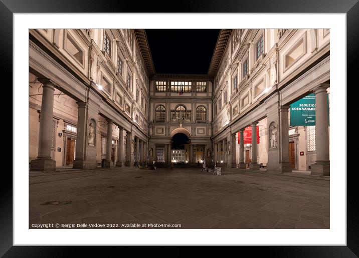 The Uffizi palace in Florence, Italy Framed Mounted Print by Sergio Delle Vedove