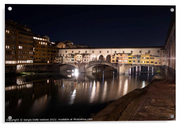 Ponte Vecchio bridge in Florence, Italy Acrylic by Sergio Delle Vedove