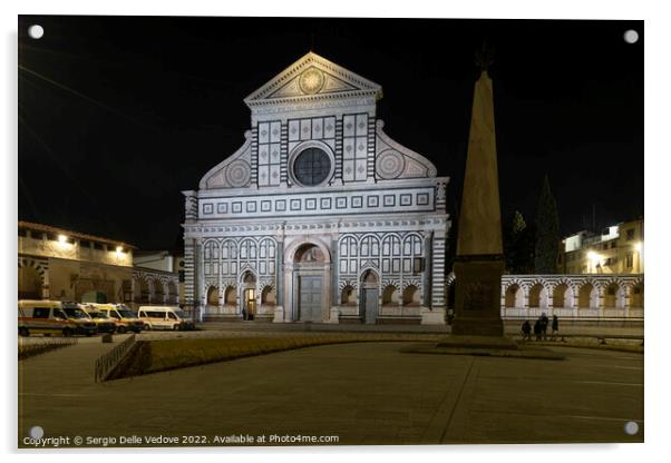 Santa Maria Novella church in Florence, Italy Acrylic by Sergio Delle Vedove
