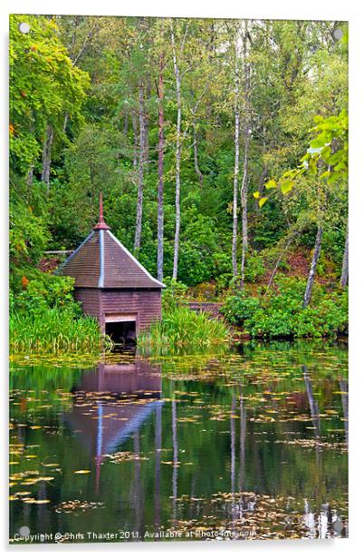 Loch Dunmore Boathouse Acrylic by Chris Thaxter