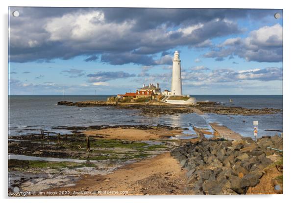 St Mary's Lighthouse Acrylic by Jim Monk